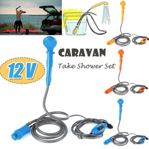12V elektrische draagbare campingdouche met opbergtas - Compact & veelzijdig voor outdoorgebruik - Bivakshop