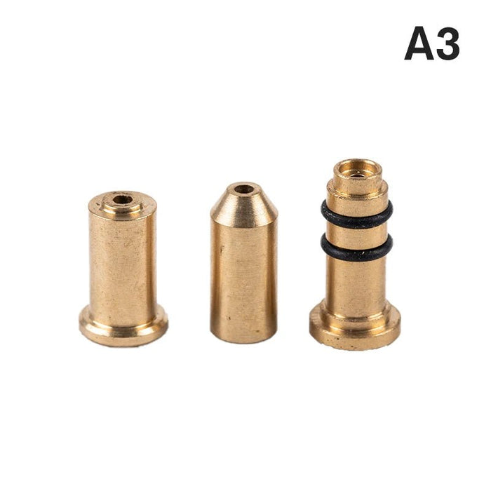 herbruikbare gasadapter set messing 3-delig