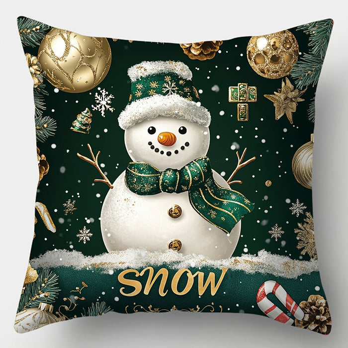 4 - Delige Kerst Kussensloop Set – Feestelijke Decoratie - 45x45 cm - Bivakshop