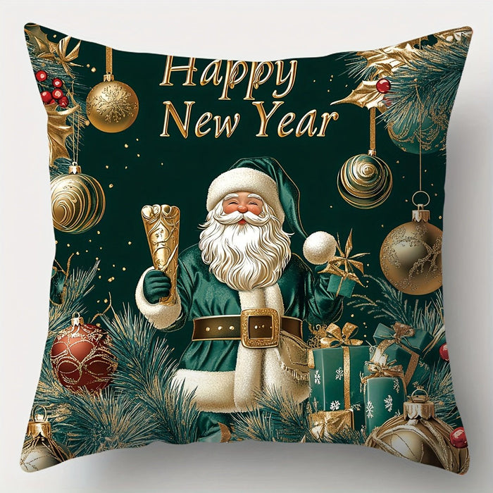 4 - Delige Kerst Kussensloop Set – Feestelijke Decoratie - 45x45 cm - Bivakshop