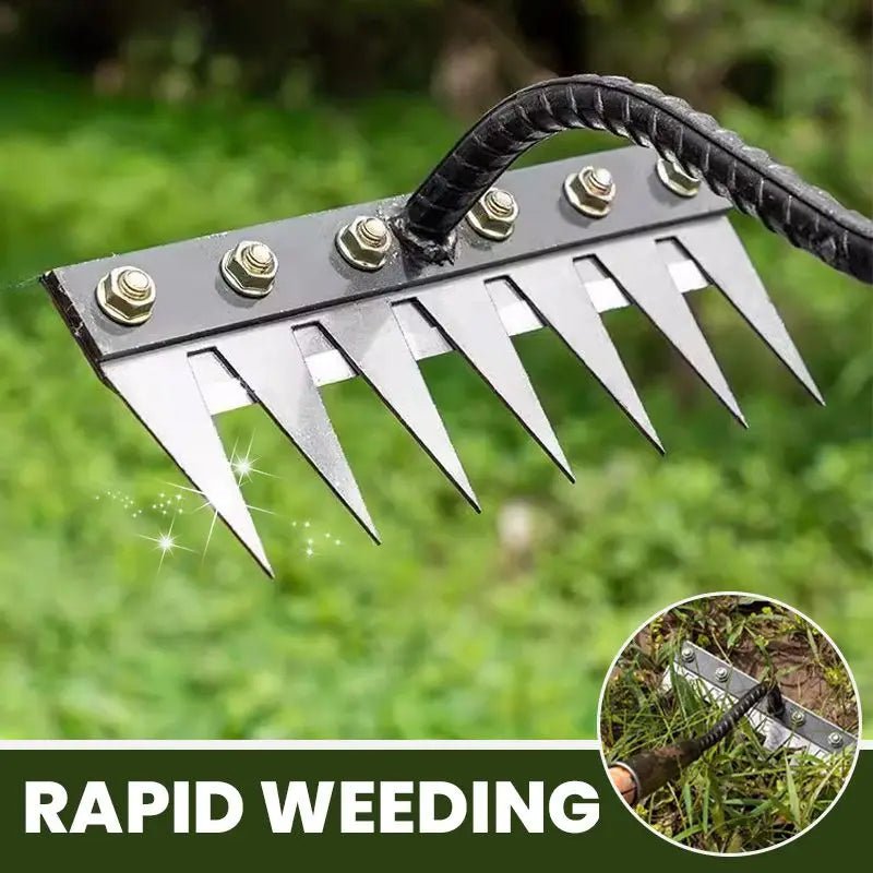 5/6/7/8 Teeth Carbon Steel Garden Hand Rake Farm Tool Weeding Scarifier Agricultural Nail Harrow Metal Harrow Garden WeedingTool - Bivakshop
