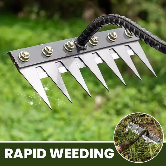 5/6/7/8 Teeth Carbon Steel Garden Hand Rake Farm Tool Weeding Scarifier Agricultural Nail Harrow Metal Harrow Garden WeedingTool - Bivakshop