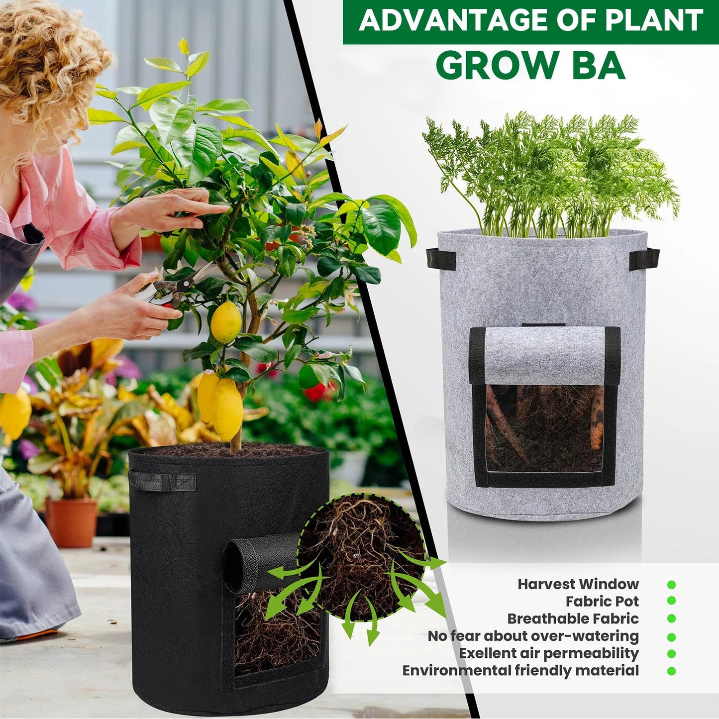 5/7/10 Gallon stof plantenpotten - Groeiende zakken met handvat - Bivakshop