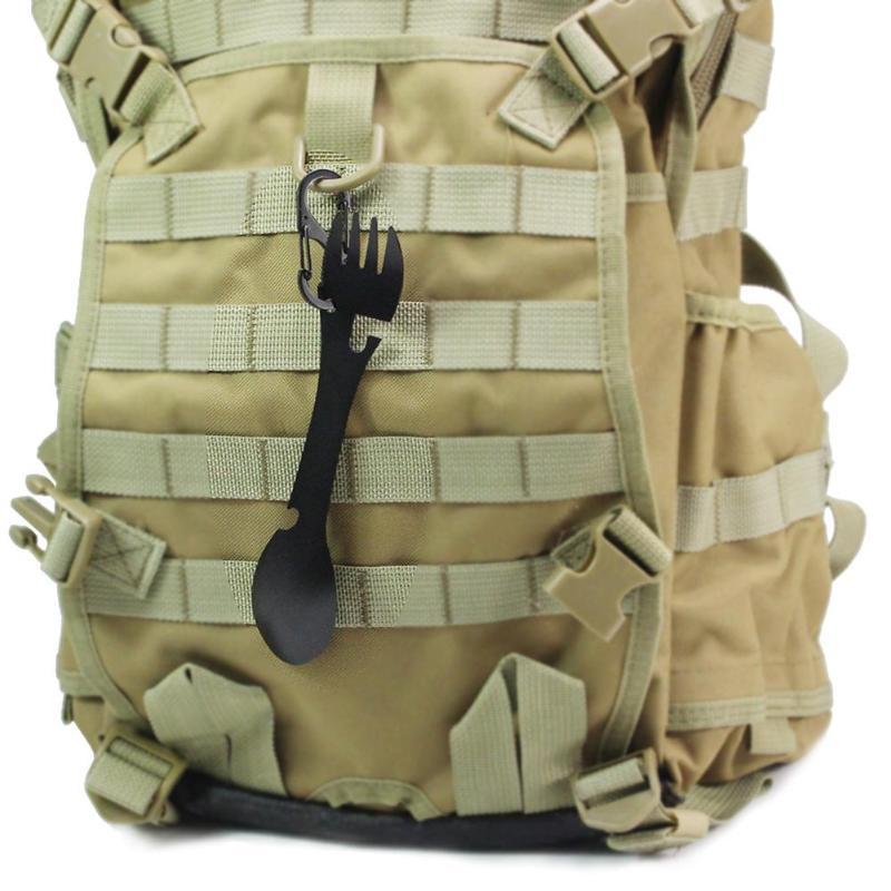 Outdoor survival gereedschap 5-in-1 EDC kit - Vork, mes, lepel, fles- en blikopener