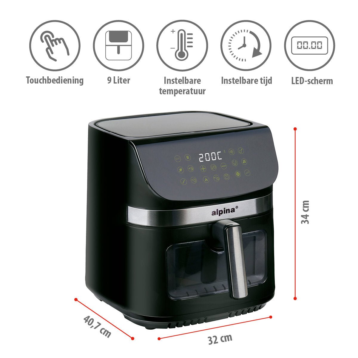 Air Fryer 9L 1800W - Bivakshop