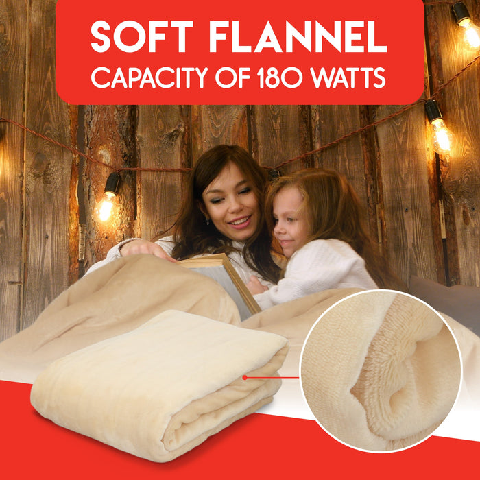 Alpina - Elektrische deken – 180 x 130 cm – beige flanel - Bivakshop