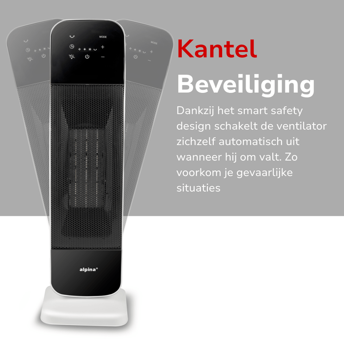 Alpina Heater Tower – 230V 2000W PTC – Kachel & ventilator - Bivakshop