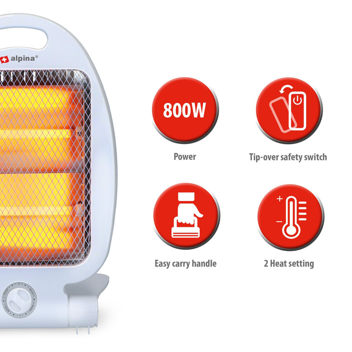 Alpina - Quartz kachel – 800W – Compact & draagbaar - Bivakshop