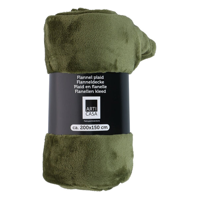 Arti Casa - Fleece deken – 150x200 cm – Donkergroen - Bivakshop