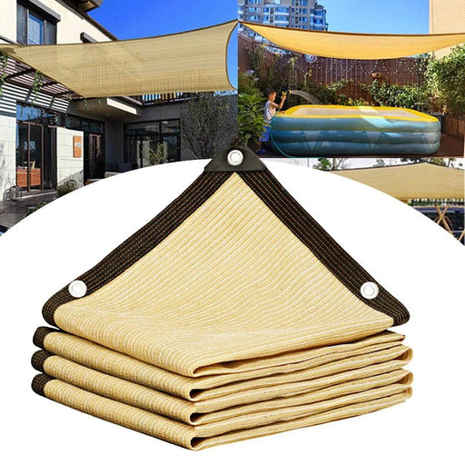 Beige zonnescherm net – Perforeerde hittebestendige zonwering voor tuin, terras & balkon - Bivakshop