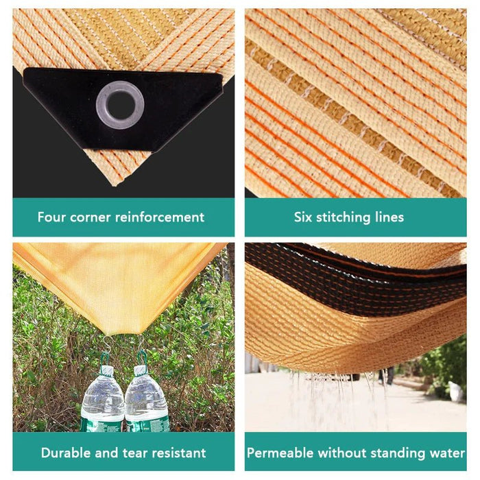 Beige zonnescherm net – Perforeerde hittebestendige zonwering voor tuin, terras & balkon - Bivakshop