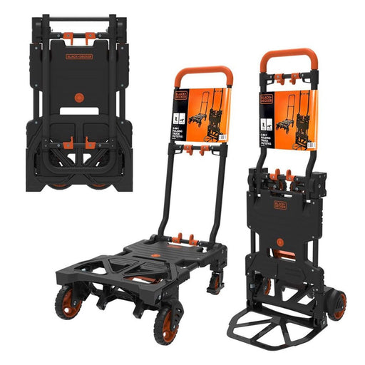 BLACK+DECKER – Opvouwbare 2 - in - 1 Steekwagen – 120 kg Draagvermogen - Bivakshop