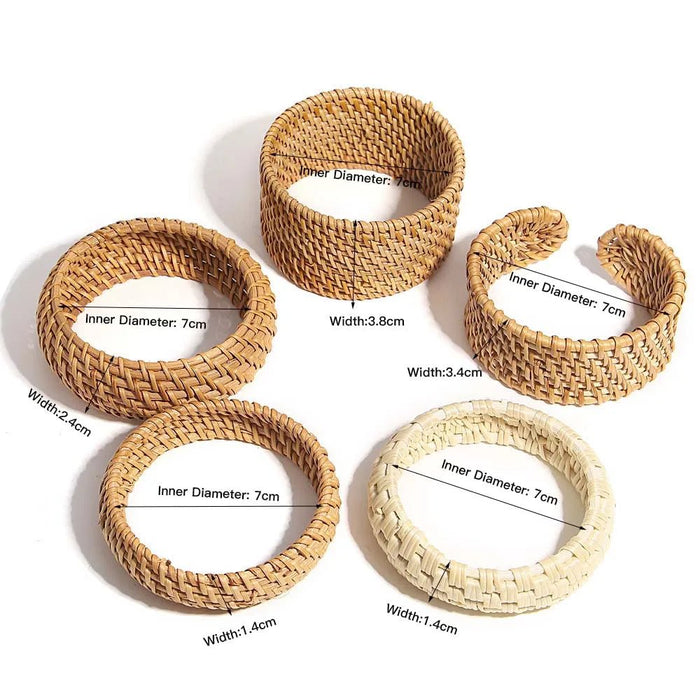 boho bamboe rotan gevlochten armband