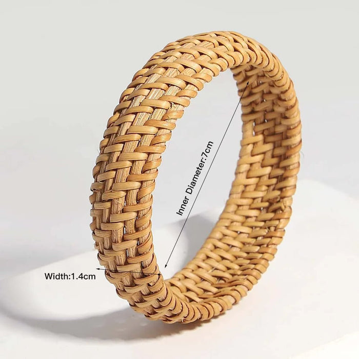 boho bamboe rotan gevlochten armband