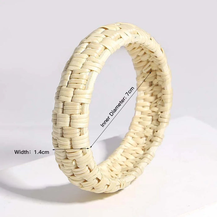 boho bamboe rotan gevlochten armband