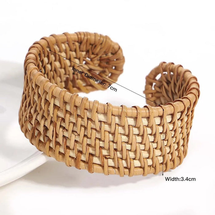 boho bamboe rotan gevlochten armband