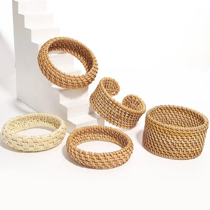boho bamboe rotan gevlochten armband