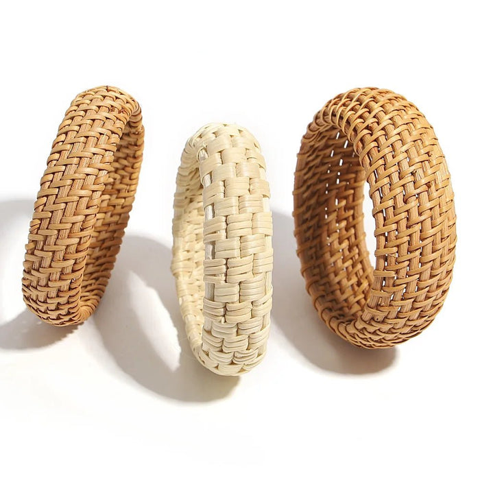 boho bamboe rotan gevlochten armband