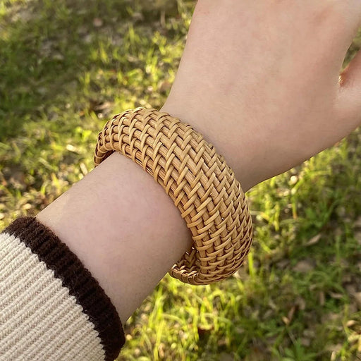 boho bamboe rotan gevlochten armband
