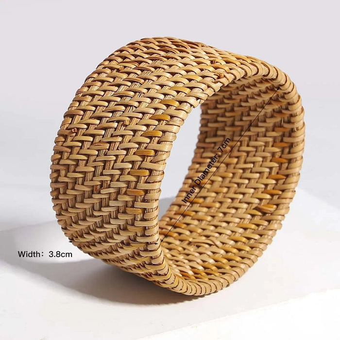 boho bamboe rotan gevlochten armband