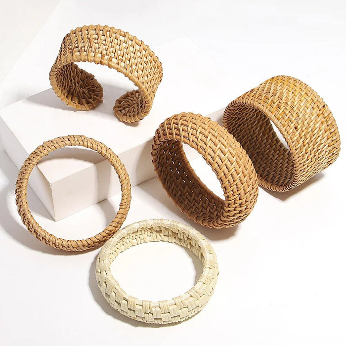 boho bamboe rotan gevlochten armband