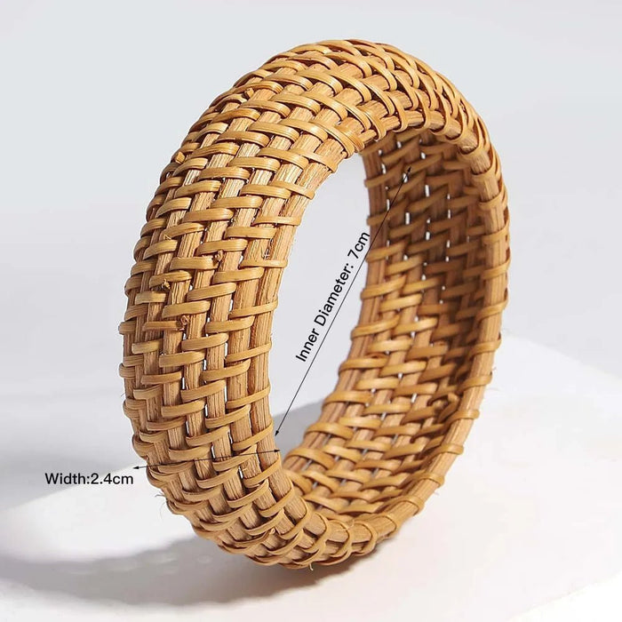 boho bamboe rotan gevlochten armband