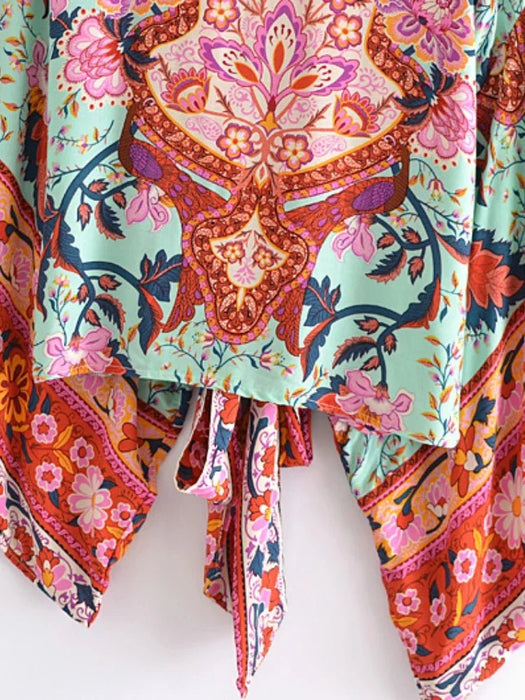 boho kimono bloemenprint zomer dames