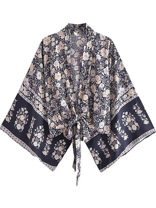 boho kimono bloemenprint zomer dames