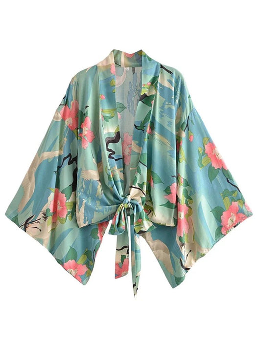 boho kimono bloemenprint zomer dames