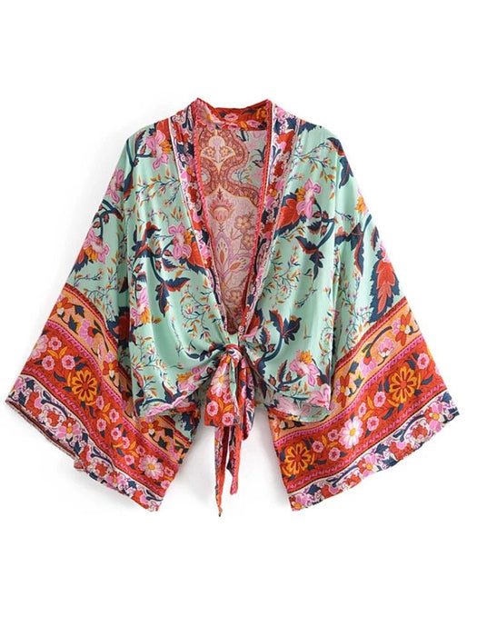 boho kimono bloemenprint zomer dames
