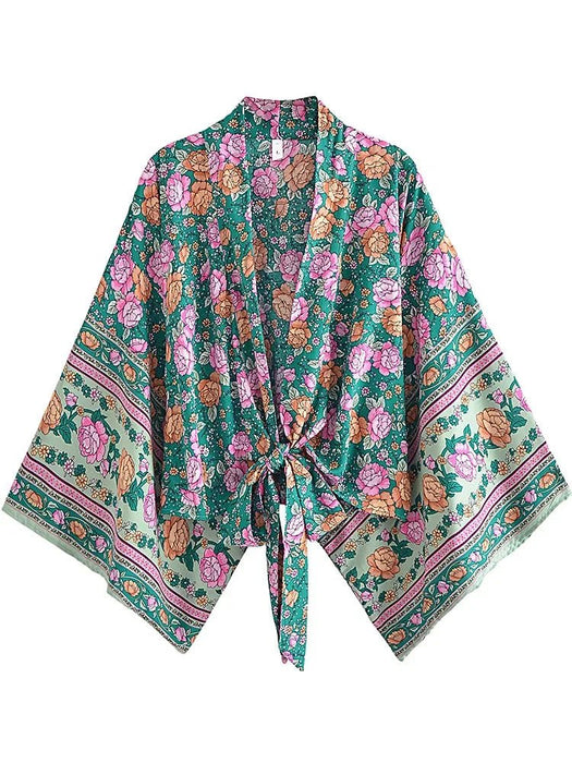 boho kimono bloemenprint zomer dames