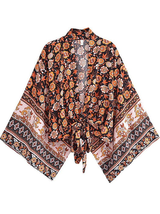 boho kimono bloemenprint zomer dames