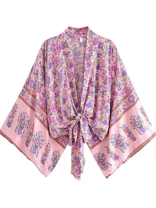 boho kimono bloemenprint zomer dames