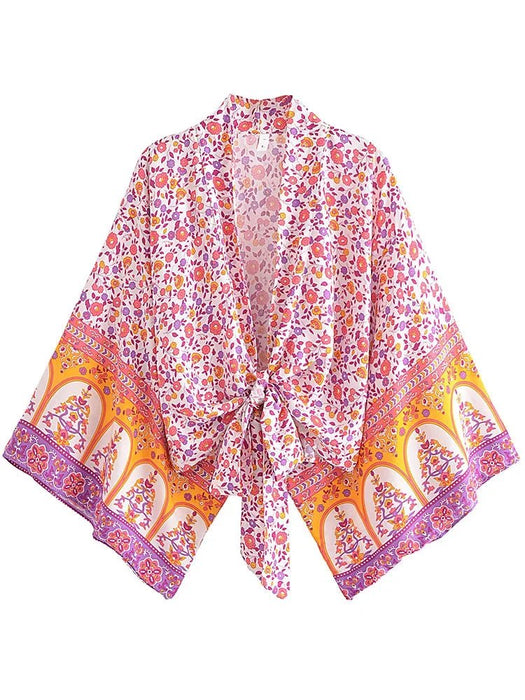 boho kimono bloemenprint zomer dames