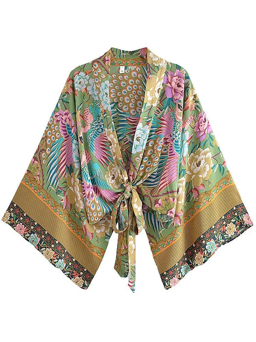 boho kimono bloemenprint zomer dames