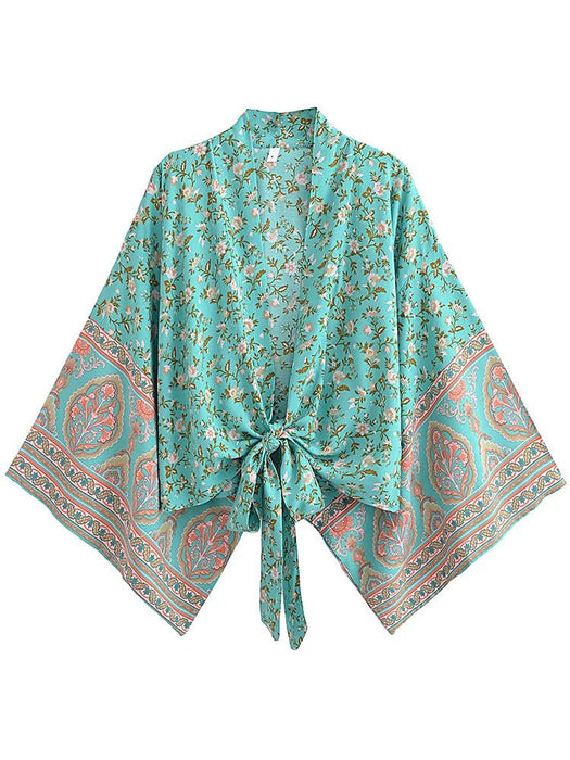 boho kimono bloemenprint zomer dames