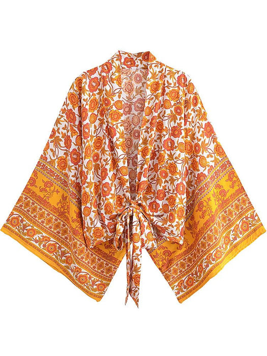 boho kimono bloemenprint zomer dames