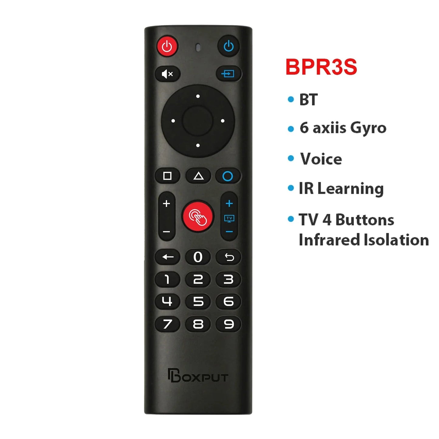 BOXPUT BPR1S/BPR2S/BPR3S Plus - Draadloze Air Mouse met voice control en IR - isolatie voor Smart TV Box - Bivakshop