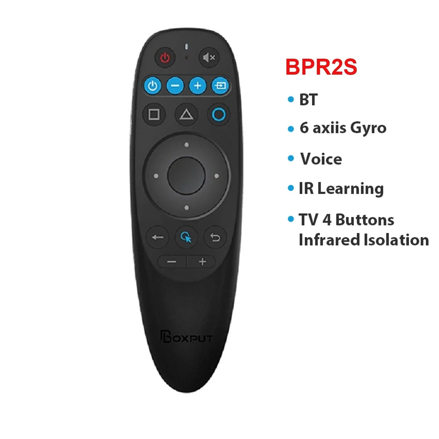 BOXPUT BPR1S/BPR2S/BPR3S Plus - Draadloze Air Mouse met voice control en IR - isolatie voor Smart TV Box - Bivakshop