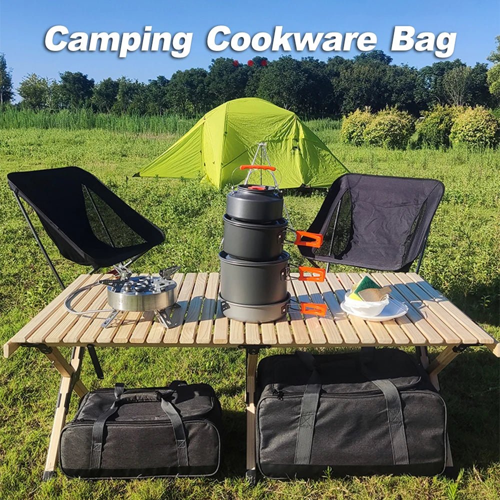 Camping Kookgerei Tas – Opbergzak voor kookgerei & outdoor kooktoestellen – M/L formaat met verstelbare vakken - Bivakshop