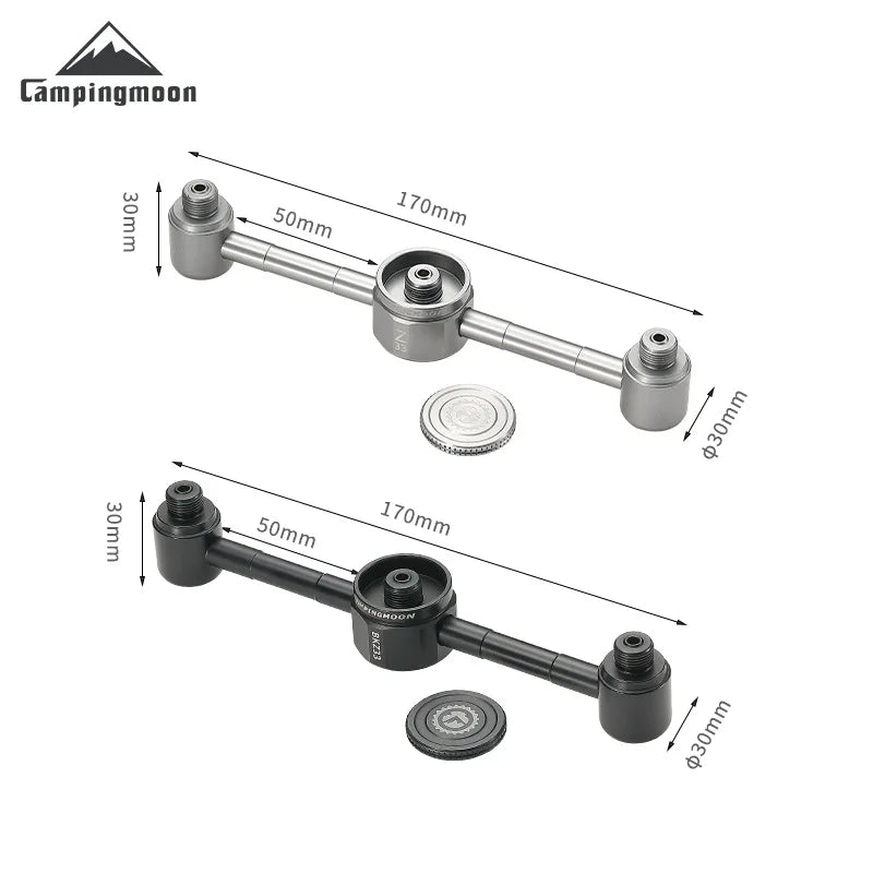 Campingmoon Z33 gas tank adapter – 1 naar 3 verdeling aluminium legering - Camping & outdoor kooktoebehoren - Bivakshop