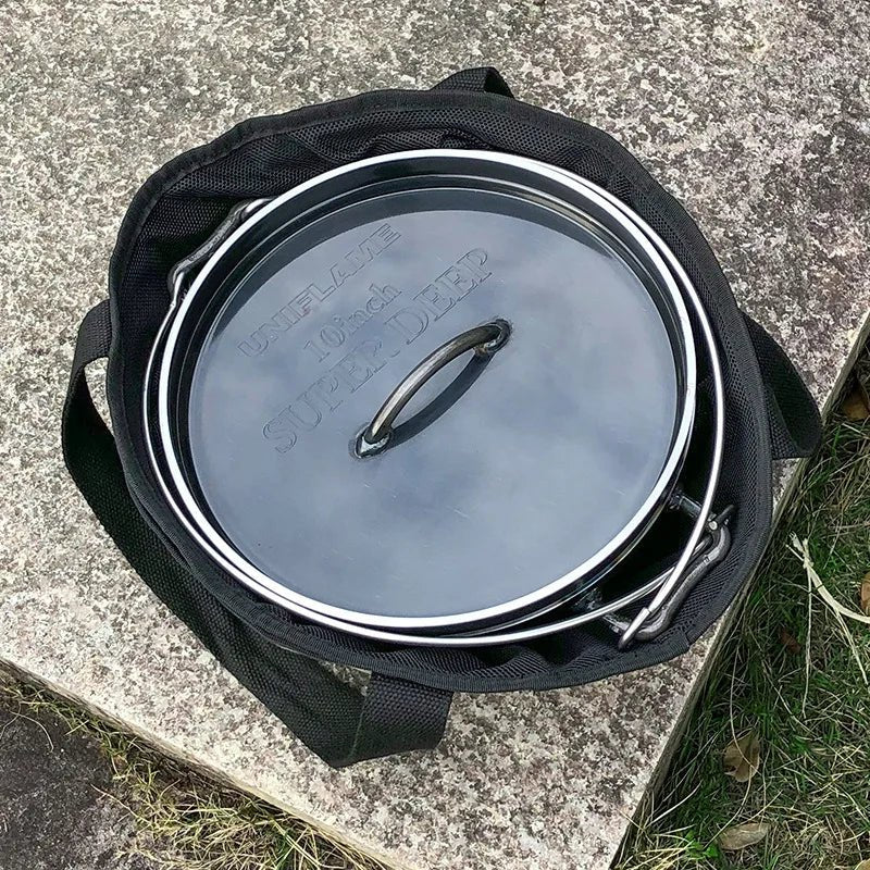Canvas opbergtas voor barbecuepannen – Draagtas van dik canvas voor Dutch oven en kookgerei - Bivakshop