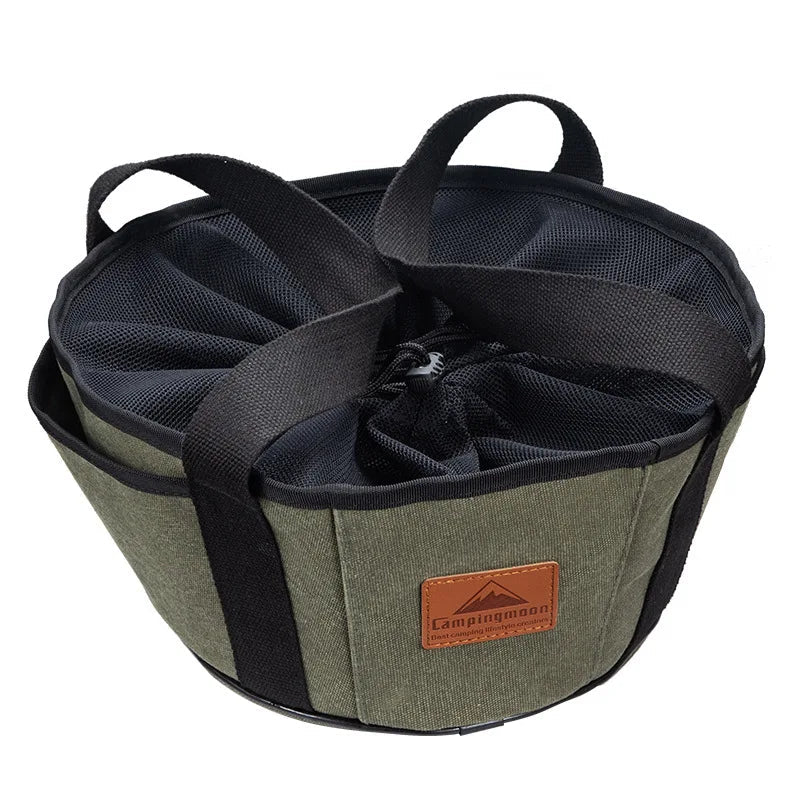 Canvas opbergtas voor barbecuepannen – Draagtas van dik canvas voor Dutch oven en kookgerei - Bivakshop