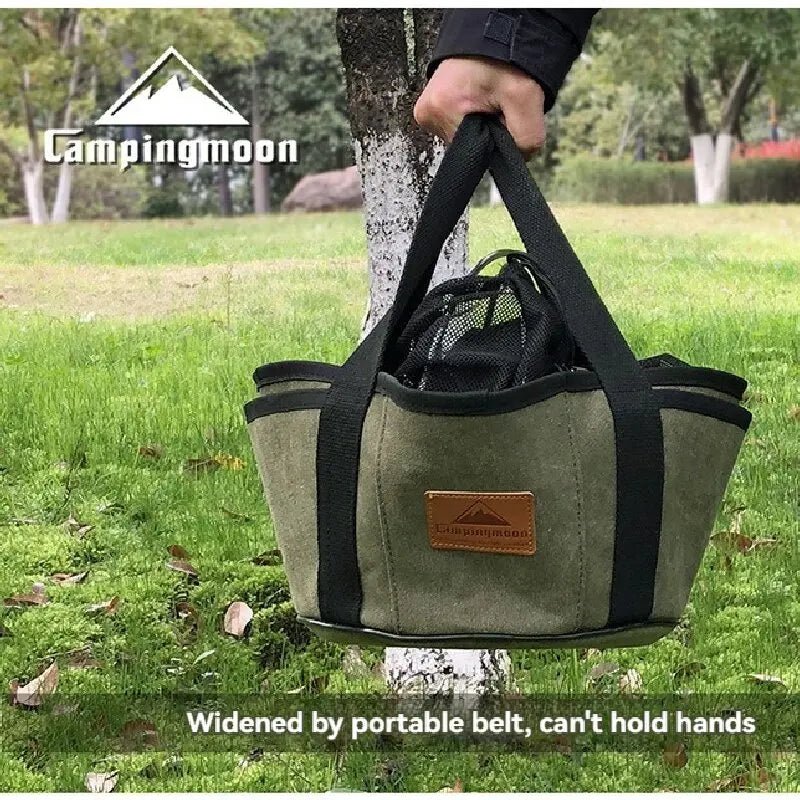 Canvas opbergtas voor barbecuepannen – Draagtas van dik canvas voor Dutch oven en kookgerei - Bivakshop