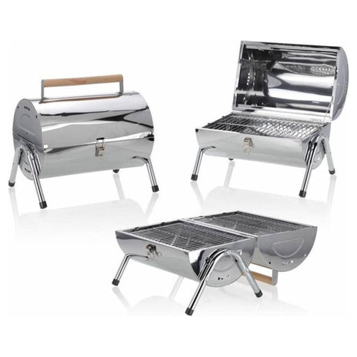 Compacte cilinderbarbecue – RVS & draagbaar - Bivakshop