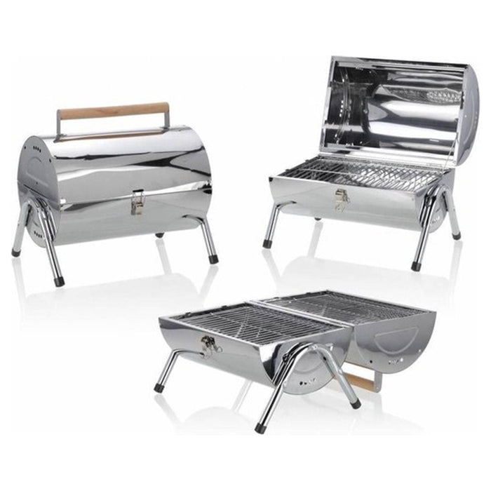 Compacte cilinderbarbecue – RVS & draagbaar - Bivakshop