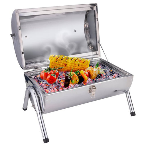 Compacte cilinderbarbecue – RVS & draagbaar - Bivakshop