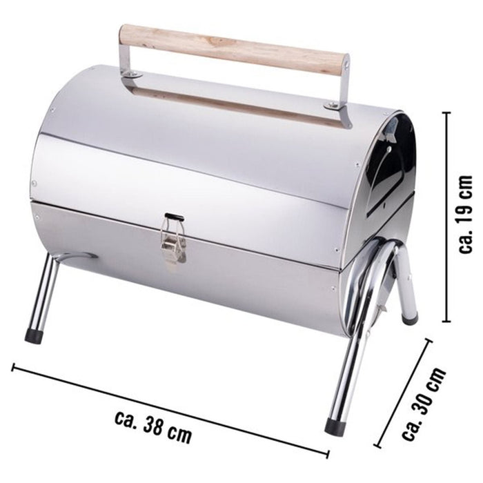 Compacte cilinderbarbecue – RVS & draagbaar - Bivakshop