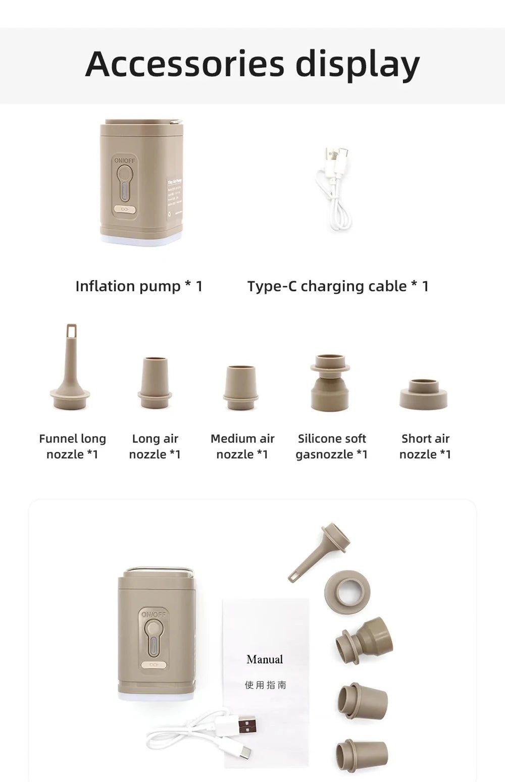 Draagbare - Draadloze elektrische luchtpomp inflator deflator voor - Opblaasbare artikelen - Bivakshop