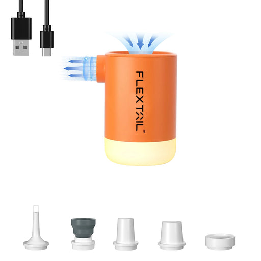 Draagbare elektrische luchtpomp – met lamp – compact & krachtig - Bivakshop